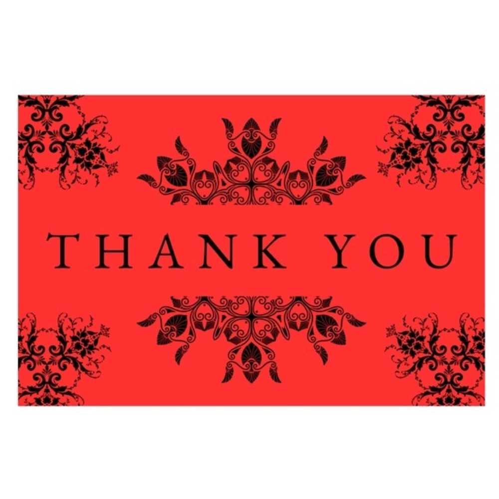 Set of 10 Red Thank You Card